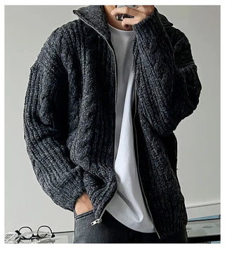 blue stand cardigan