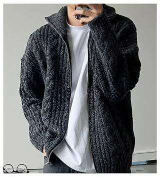 blue stand cardigan