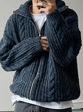 blue stand cardigan