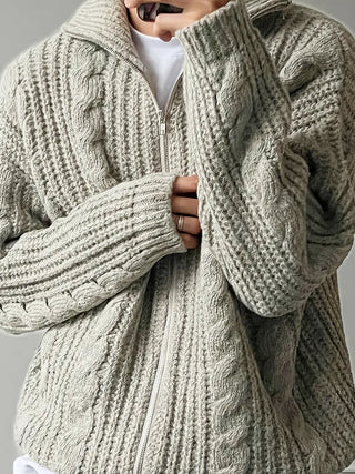 blue stand cardigan
