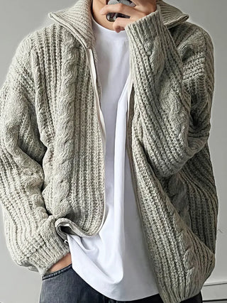 blue stand cardigan