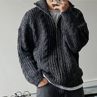 blue stand cardigan