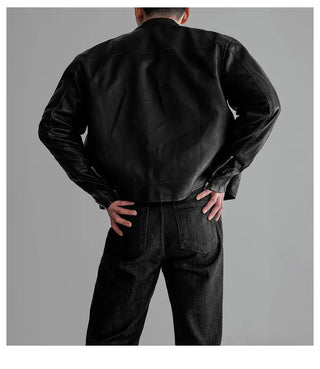 black leather jacket