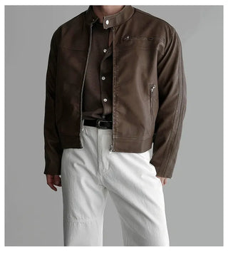 black leather jacket