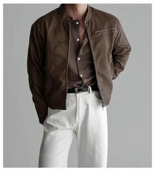 black leather jacket