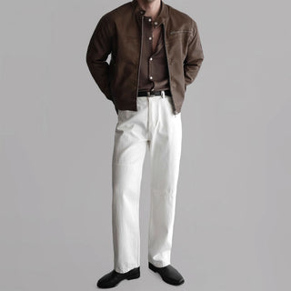 black leather jacket