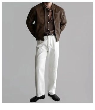 black leather jacket