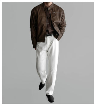 black leather jacket