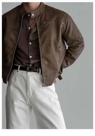 black leather jacket