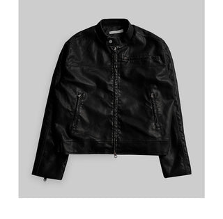 black leather jacket