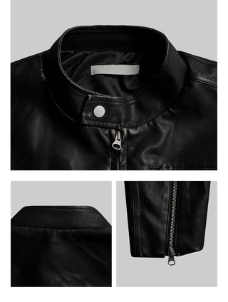 black leather jacket