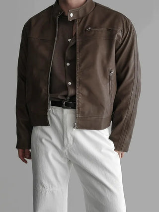 black leather jacket