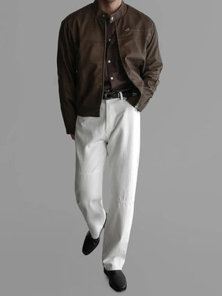 black leather jacket