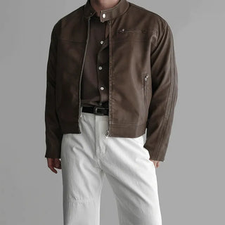 black leather jacket