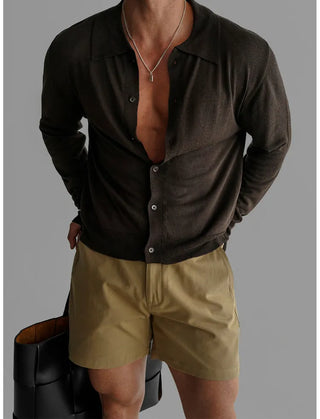 lapel knit cardigan