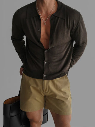 lapel knit cardigan