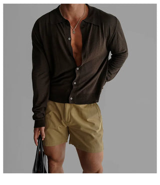lapel knit cardigan