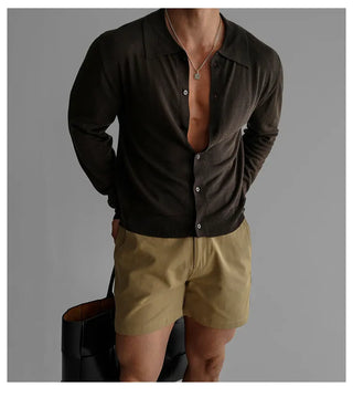 lapel knit cardigan
