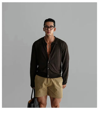 lapel knit cardigan
