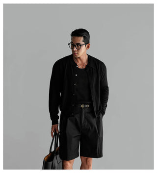 lapel knit cardigan