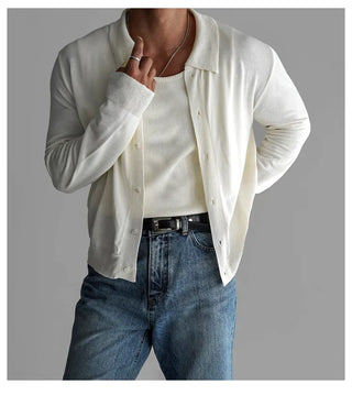 lapel knit cardigan