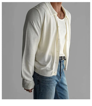 lapel knit cardigan