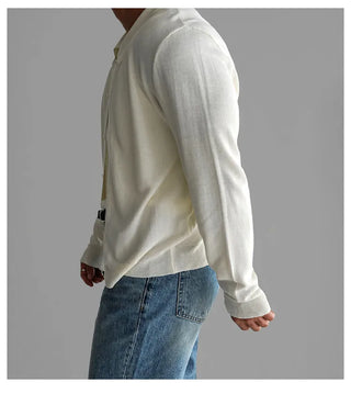 lapel knit cardigan