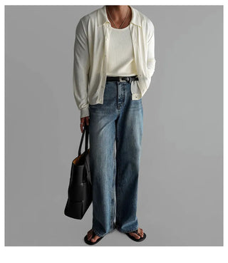 lapel knit cardigan