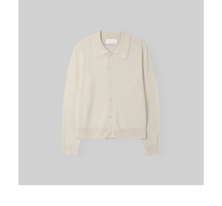 lapel knit cardigan