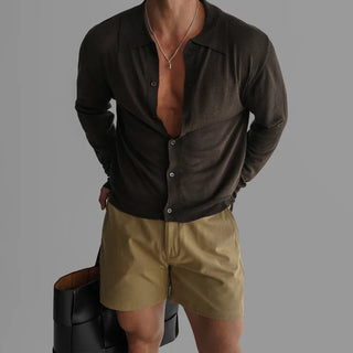 lapel knit cardigan