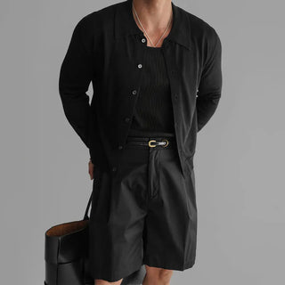 lapel knit cardigan