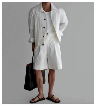 white pleated jacket