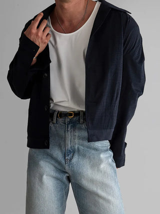 white pleated jacket