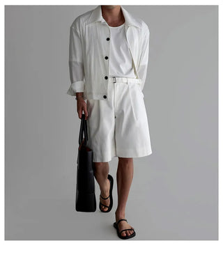 white pleated jacket