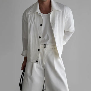 white pleated jacket