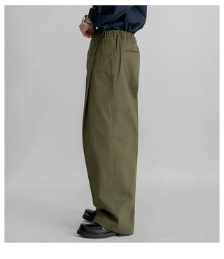 pleated straight pants