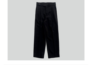 black pleated pants
