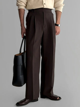 black pleated pants