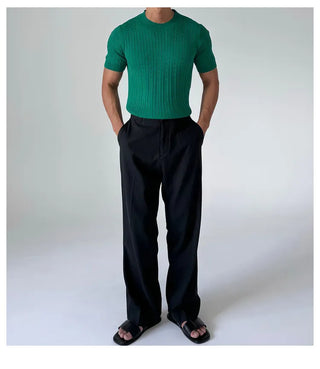 black straight pants