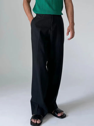 black straight pants