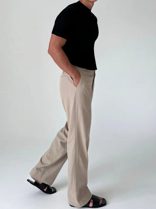 black straight pants