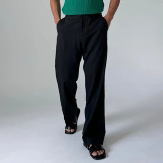 black straight pants