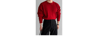 wine red sweater