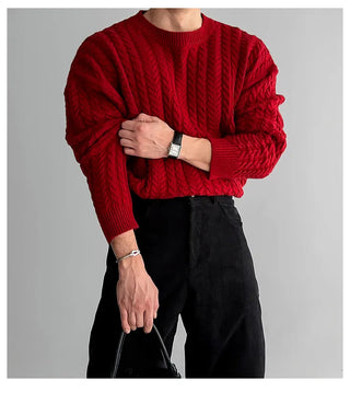 wine red sweater