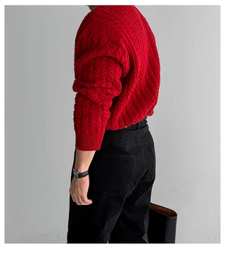 wine red sweater
