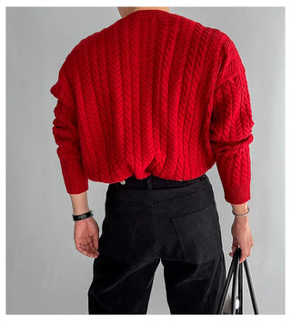 wine red sweater