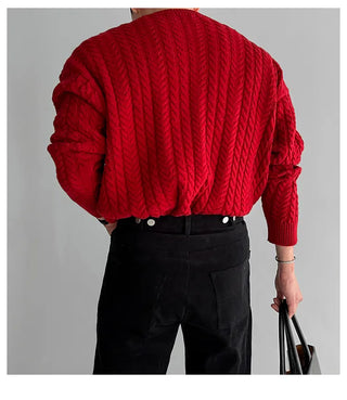 wine red sweater