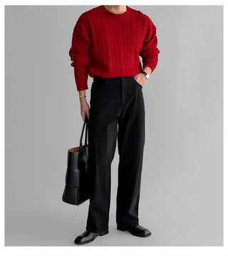 wine red sweater