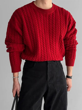 wine red sweater