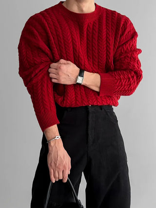 wine red sweater